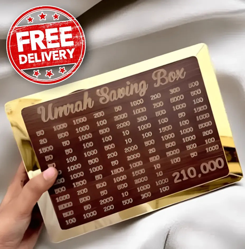 Umrah Saving Box - Wooden Islamic Money Saving Box 280 Day