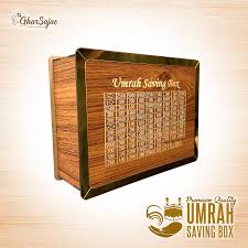 Umrah Saving Box - Wooden Islamic Money Saving Box 280 Day